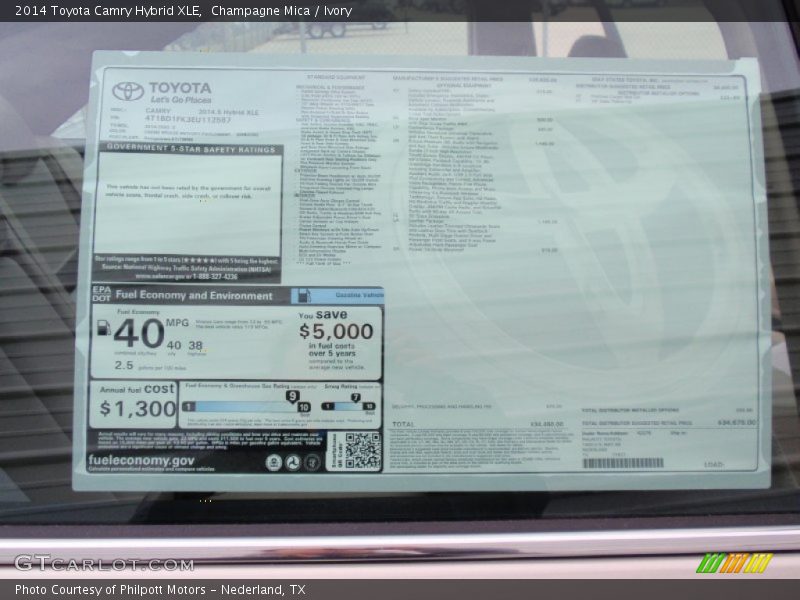 Champagne Mica / Ivory 2014 Toyota Camry Hybrid XLE