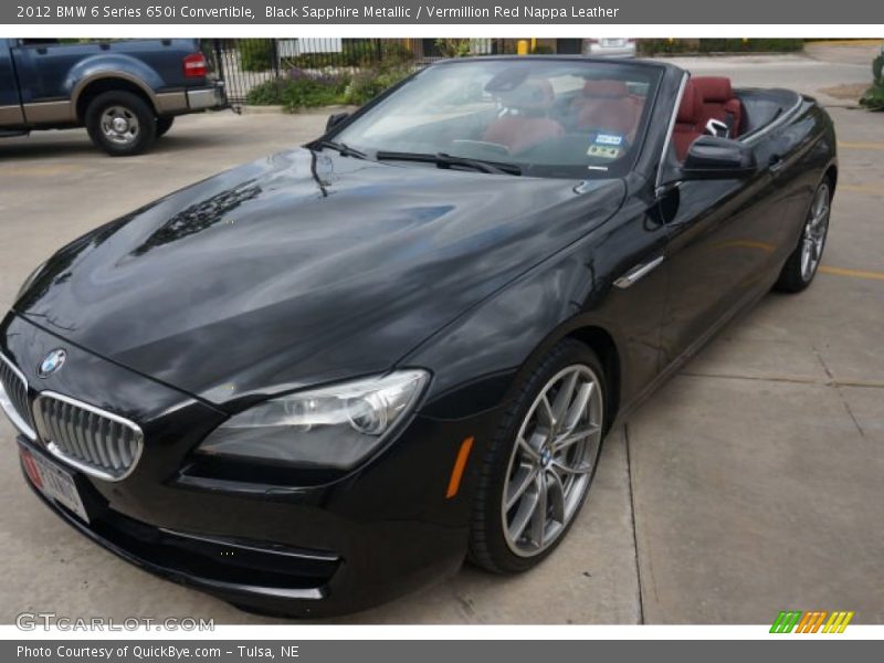 Black Sapphire Metallic / Vermillion Red Nappa Leather 2012 BMW 6 Series 650i Convertible