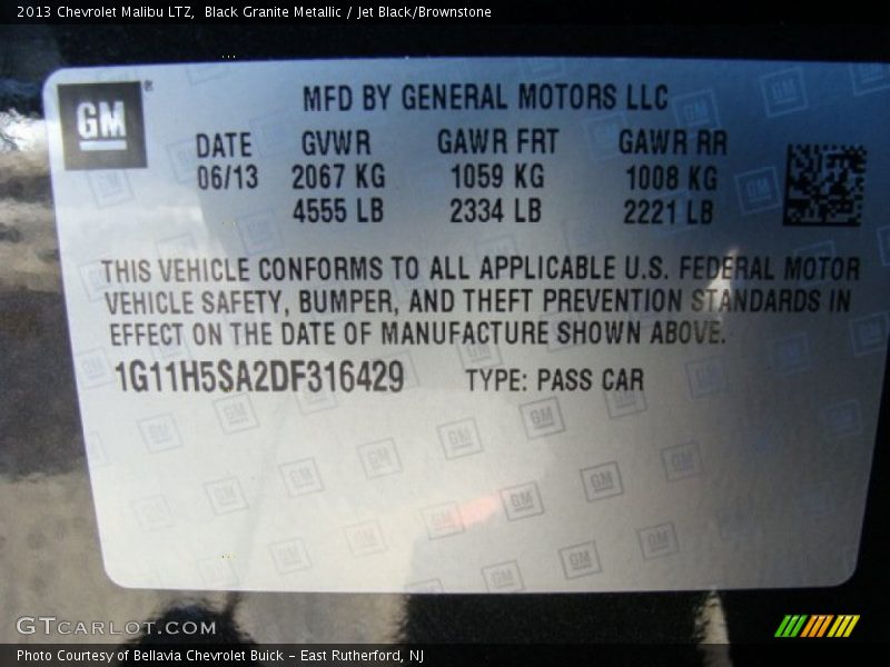 Black Granite Metallic / Jet Black/Brownstone 2013 Chevrolet Malibu LTZ