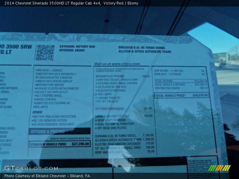 Victory Red / Ebony 2014 Chevrolet Silverado 3500HD LT Regular Cab 4x4