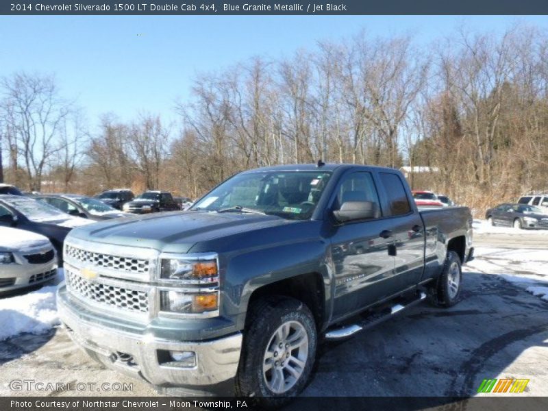 Blue Granite Metallic / Jet Black 2014 Chevrolet Silverado 1500 LT Double Cab 4x4