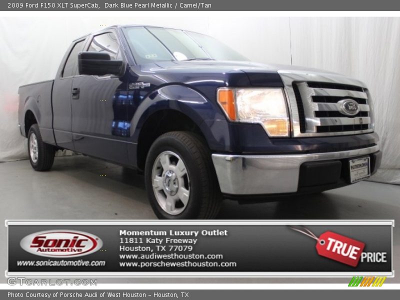 Dark Blue Pearl Metallic / Camel/Tan 2009 Ford F150 XLT SuperCab