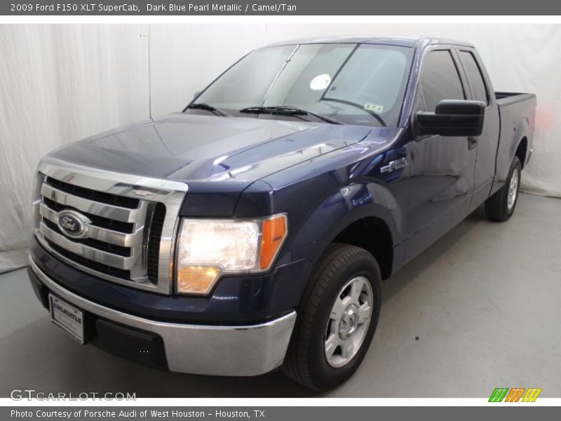 Dark Blue Pearl Metallic / Camel/Tan 2009 Ford F150 XLT SuperCab