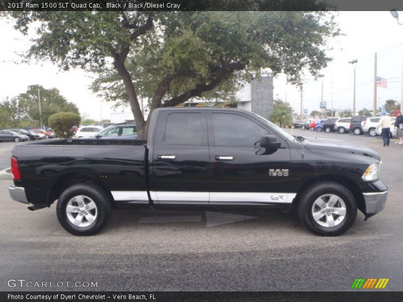 Black / Black/Diesel Gray 2013 Ram 1500 SLT Quad Cab