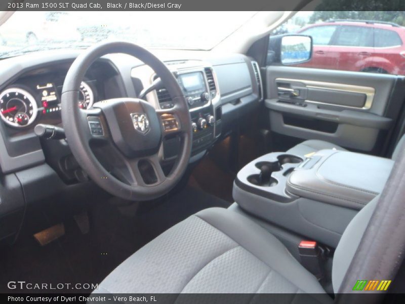 Black / Black/Diesel Gray 2013 Ram 1500 SLT Quad Cab