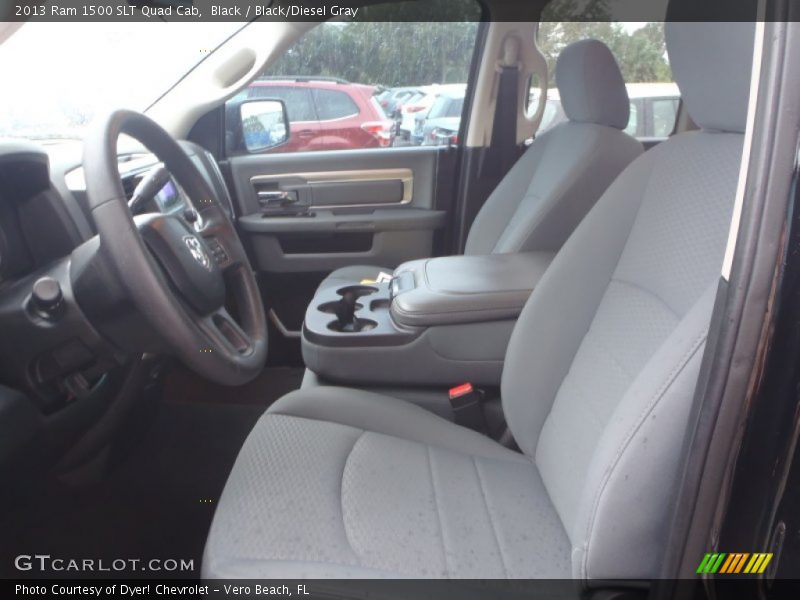 Black / Black/Diesel Gray 2013 Ram 1500 SLT Quad Cab