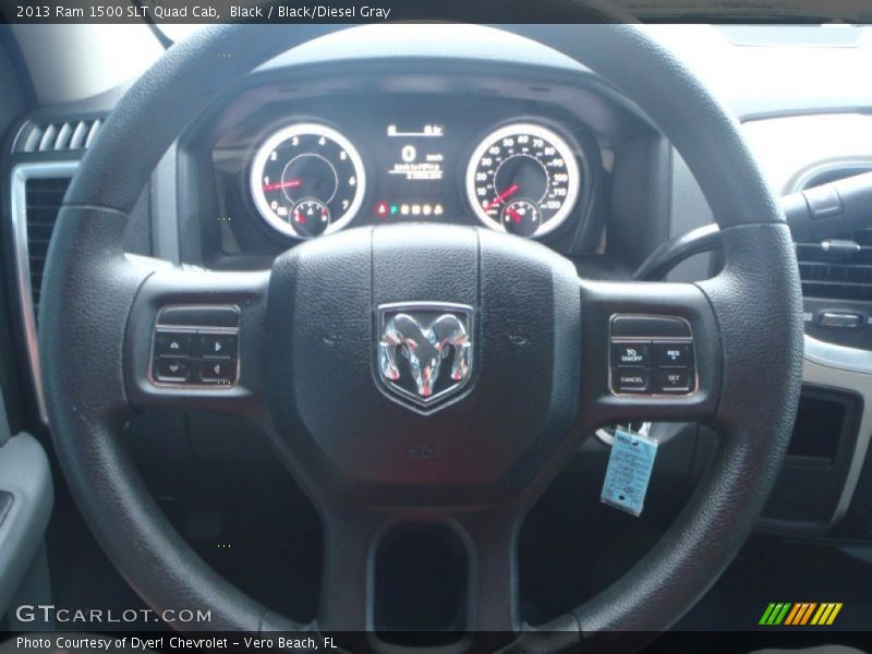 Black / Black/Diesel Gray 2013 Ram 1500 SLT Quad Cab