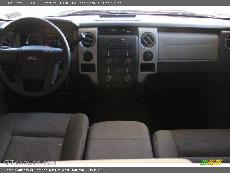 Dark Blue Pearl Metallic / Camel/Tan 2009 Ford F150 XLT SuperCab