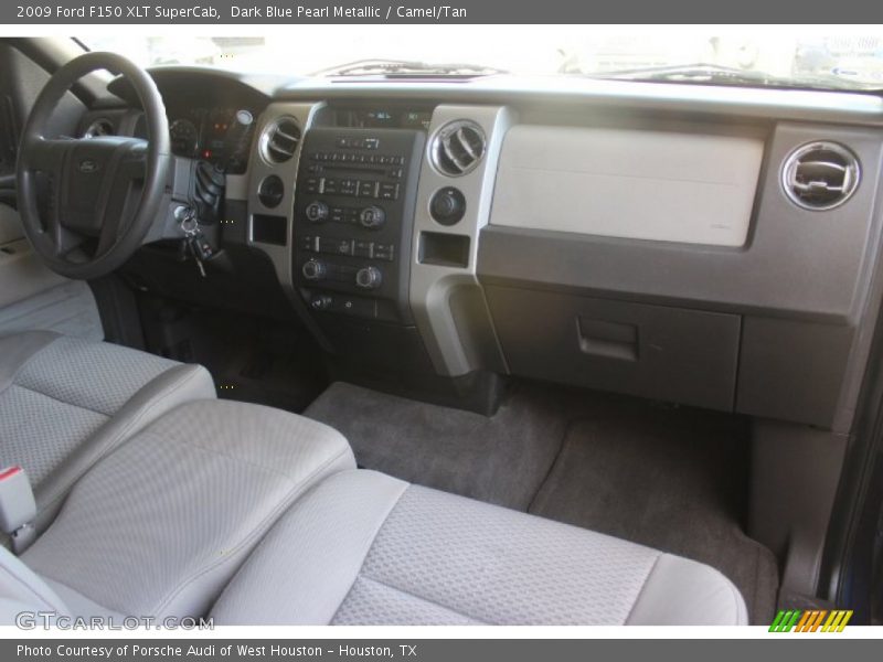 Dark Blue Pearl Metallic / Camel/Tan 2009 Ford F150 XLT SuperCab