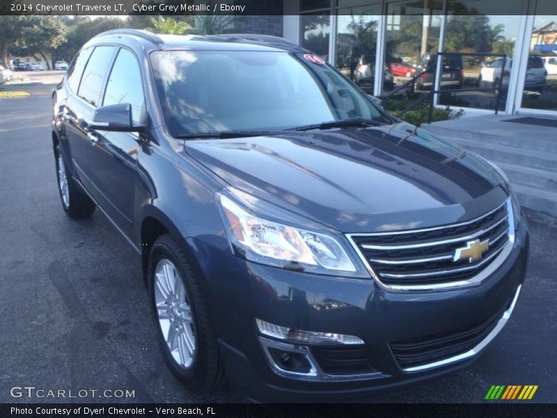 Cyber Grey Metallic / Ebony 2014 Chevrolet Traverse LT