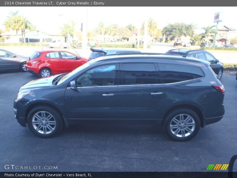 Cyber Grey Metallic / Ebony 2014 Chevrolet Traverse LT