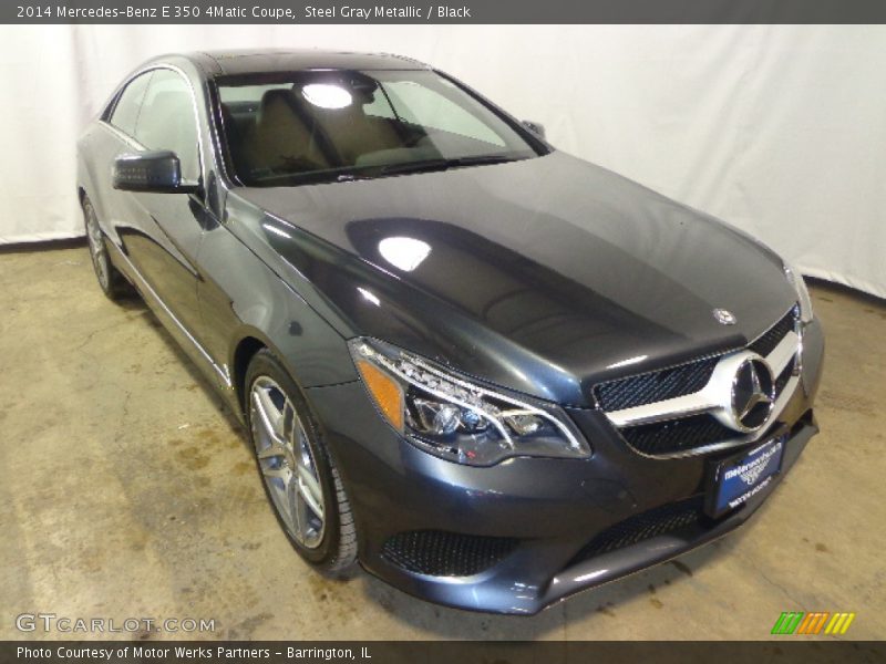 Steel Gray Metallic / Black 2014 Mercedes-Benz E 350 4Matic Coupe