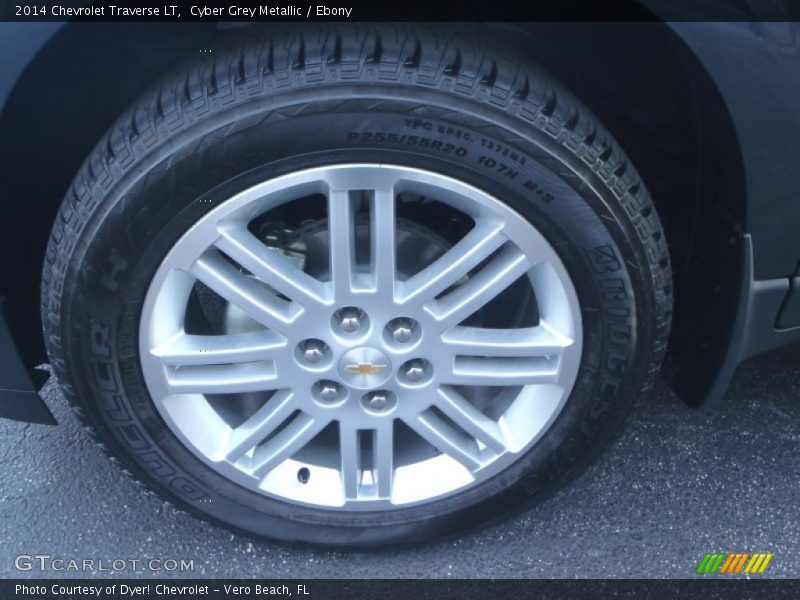Cyber Grey Metallic / Ebony 2014 Chevrolet Traverse LT