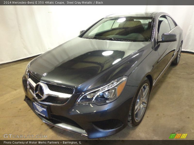 Steel Gray Metallic / Black 2014 Mercedes-Benz E 350 4Matic Coupe