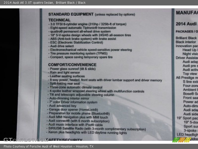 Brilliant Black / Black 2014 Audi A6 3.0T quattro Sedan