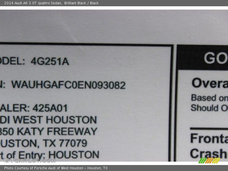 Brilliant Black / Black 2014 Audi A6 3.0T quattro Sedan