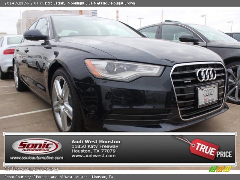 Moonlight Blue Metallic / Nougat Brown 2014 Audi A6 2.0T quattro Sedan
