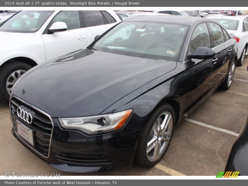 Moonlight Blue Metallic / Nougat Brown 2014 Audi A6 2.0T quattro Sedan