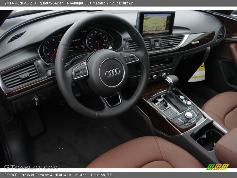 Moonlight Blue Metallic / Nougat Brown 2014 Audi A6 2.0T quattro Sedan