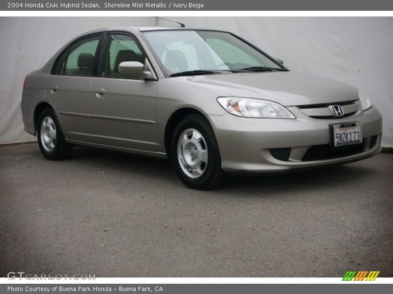 Shoreline Mist Metallic / Ivory Beige 2004 Honda Civic Hybrid Sedan