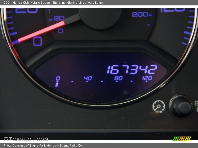 Shoreline Mist Metallic / Ivory Beige 2004 Honda Civic Hybrid Sedan