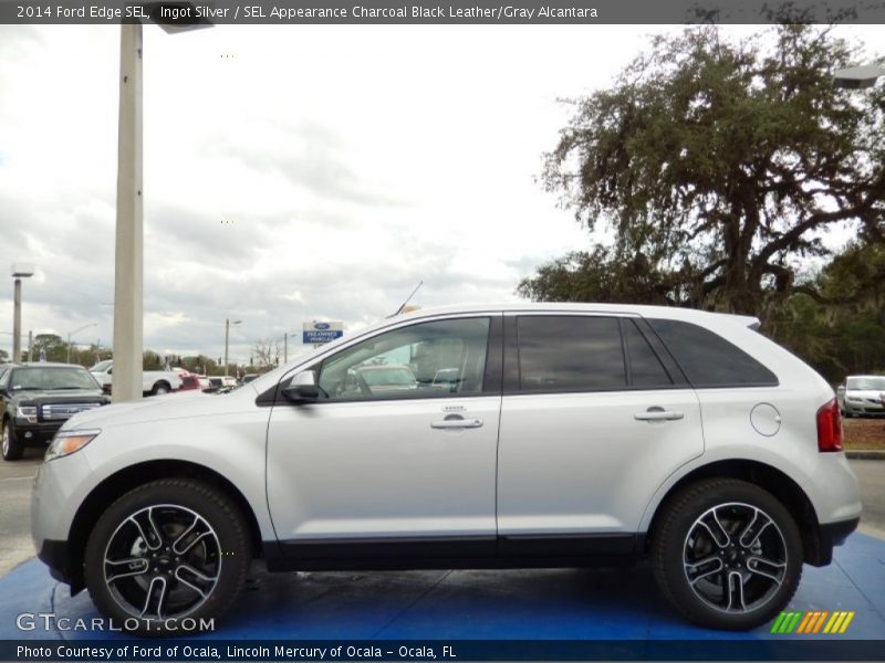 Ingot Silver / SEL Appearance Charcoal Black Leather/Gray Alcantara 2014 Ford Edge SEL