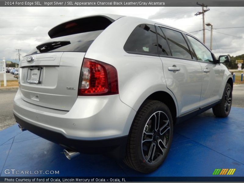 Ingot Silver / SEL Appearance Charcoal Black Leather/Gray Alcantara 2014 Ford Edge SEL