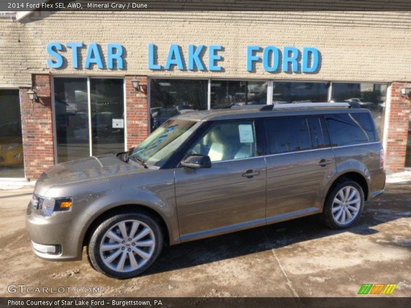 Mineral Gray / Dune 2014 Ford Flex SEL AWD