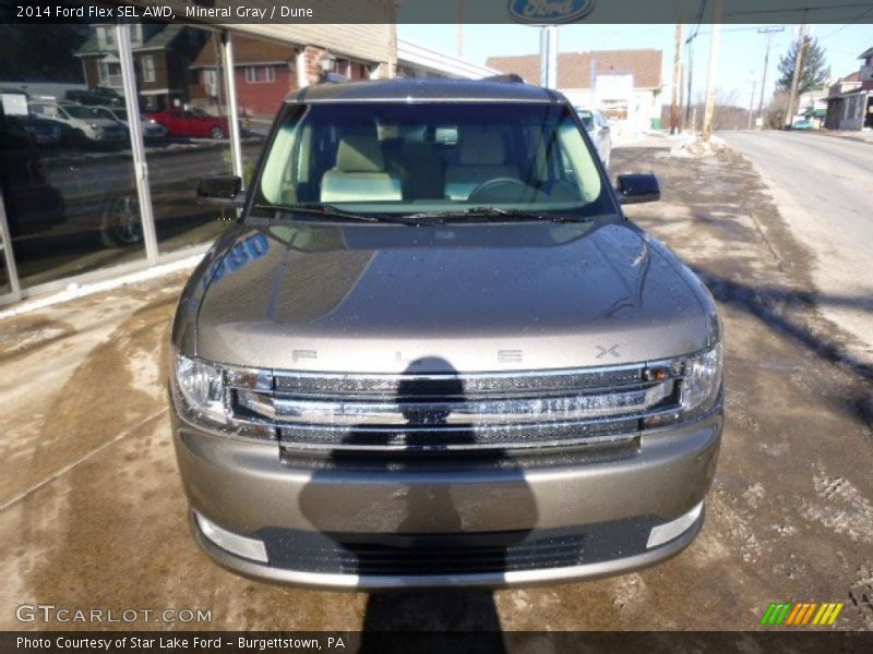 Mineral Gray / Dune 2014 Ford Flex SEL AWD