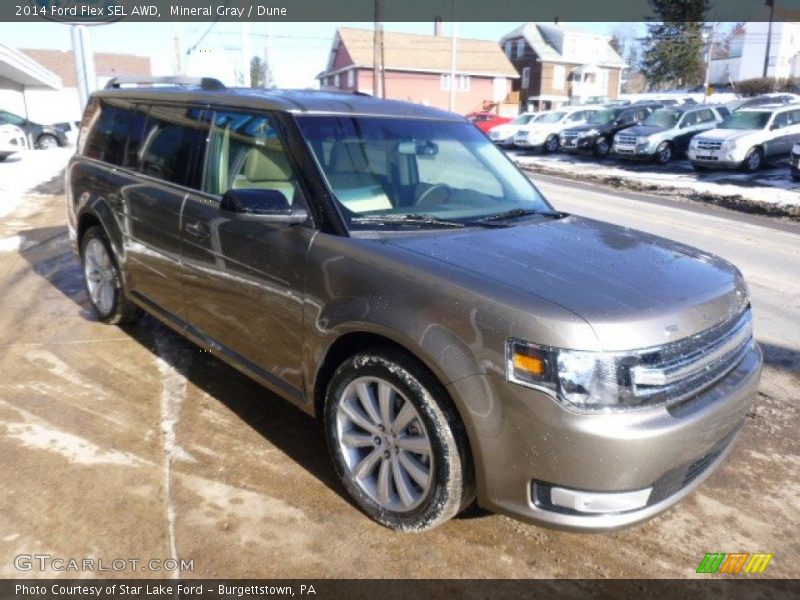 Mineral Gray / Dune 2014 Ford Flex SEL AWD