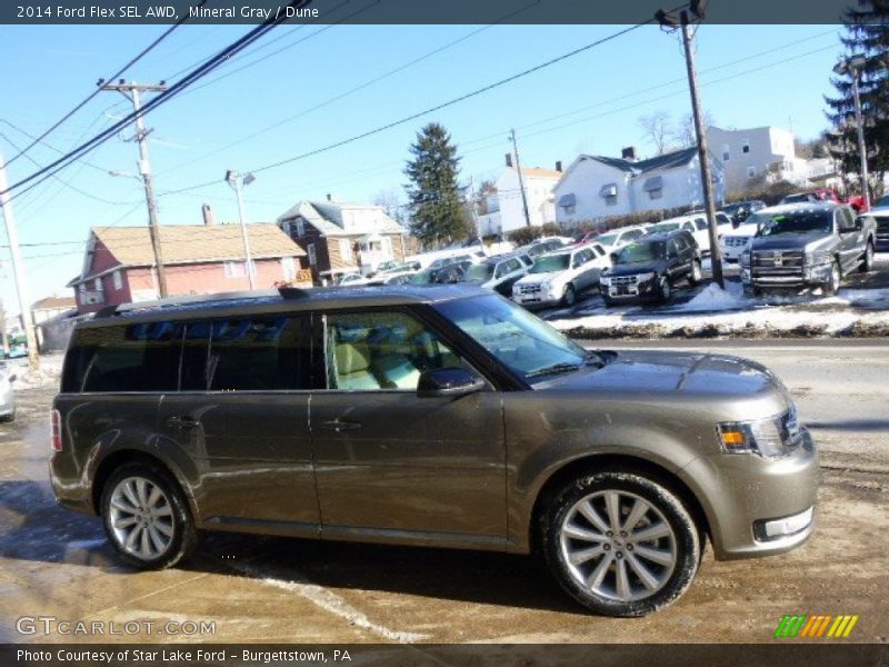 Mineral Gray / Dune 2014 Ford Flex SEL AWD