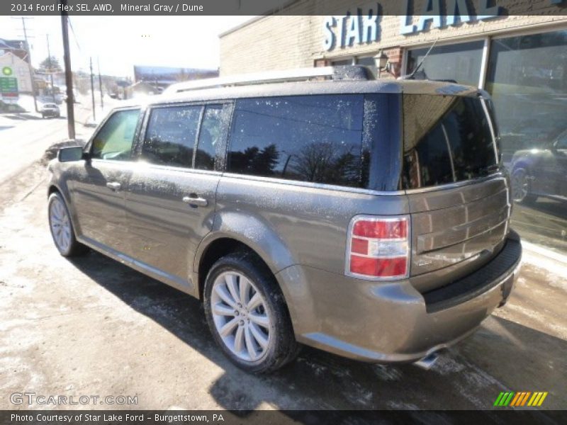 Mineral Gray / Dune 2014 Ford Flex SEL AWD
