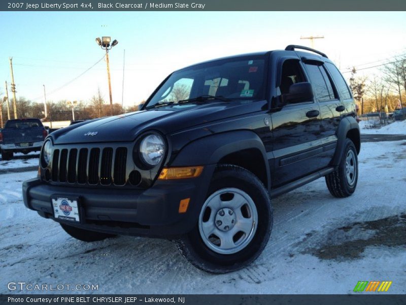 Black Clearcoat / Medium Slate Gray 2007 Jeep Liberty Sport 4x4