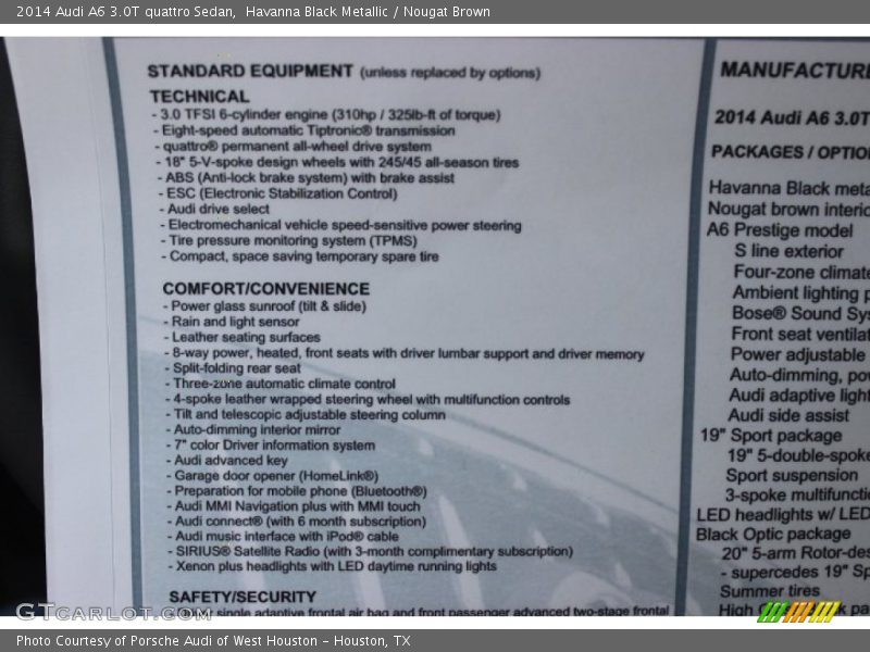 Havanna Black Metallic / Nougat Brown 2014 Audi A6 3.0T quattro Sedan