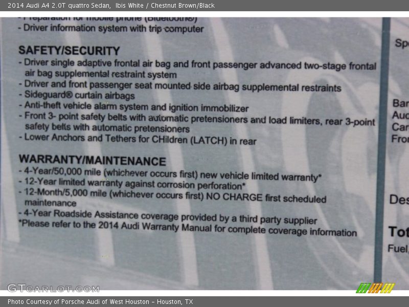 Ibis White / Chestnut Brown/Black 2014 Audi A4 2.0T quattro Sedan