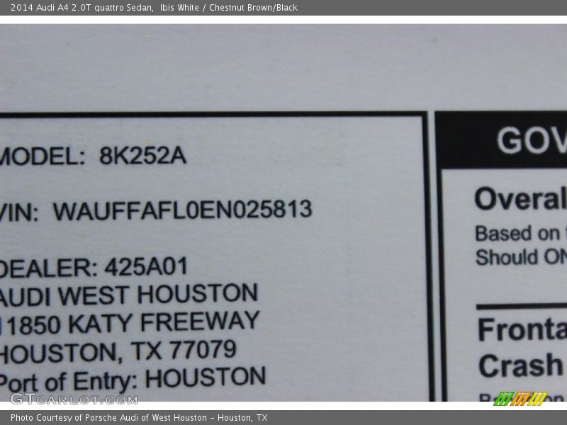 Ibis White / Chestnut Brown/Black 2014 Audi A4 2.0T quattro Sedan