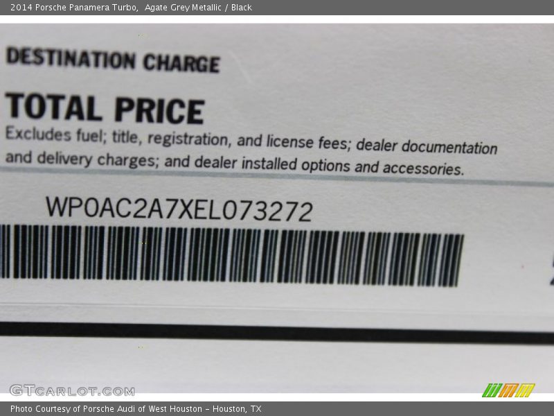  2014 Panamera Turbo Window Sticker
