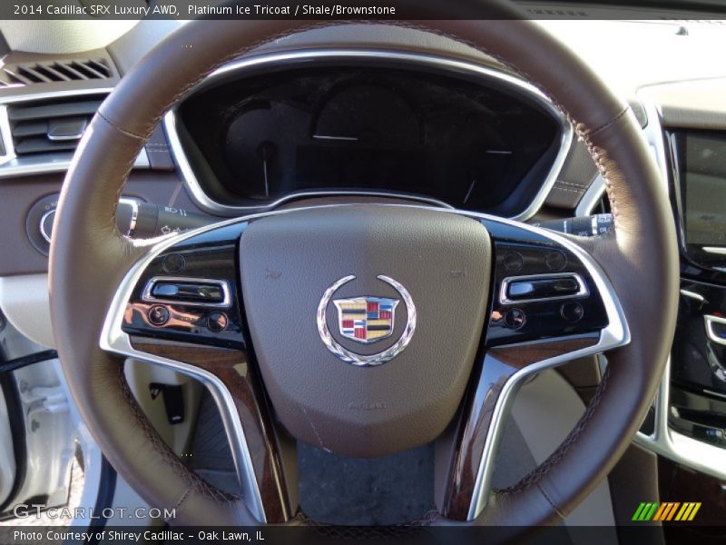 Platinum Ice Tricoat / Shale/Brownstone 2014 Cadillac SRX Luxury AWD