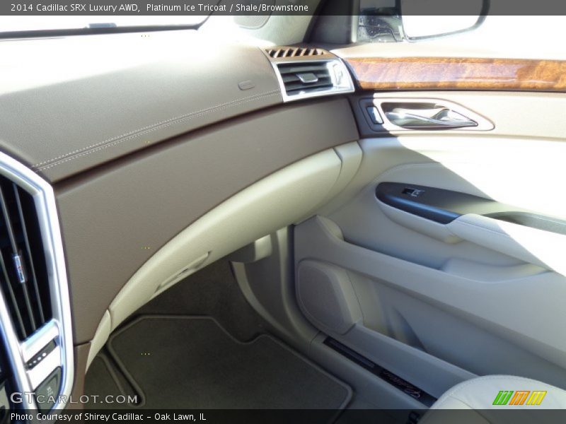 Platinum Ice Tricoat / Shale/Brownstone 2014 Cadillac SRX Luxury AWD
