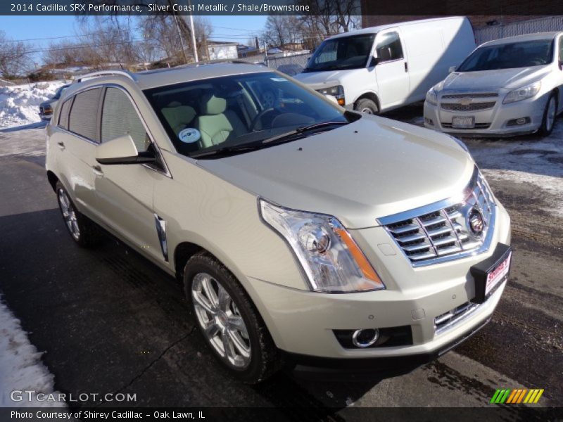 Silver Coast Metallic / Shale/Brownstone 2014 Cadillac SRX Performance