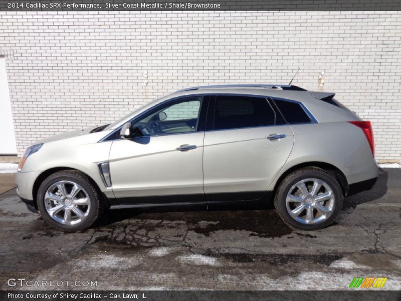 Silver Coast Metallic / Shale/Brownstone 2014 Cadillac SRX Performance