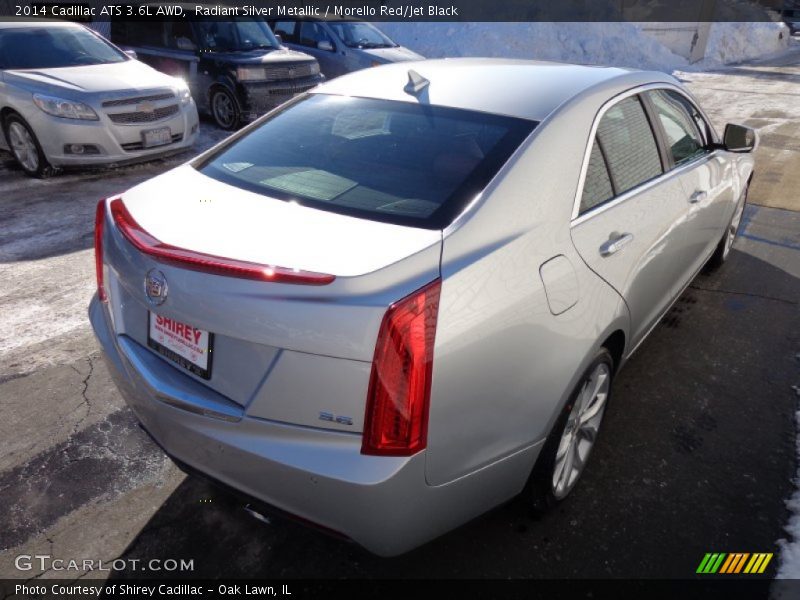 Radiant Silver Metallic / Morello Red/Jet Black 2014 Cadillac ATS 3.6L AWD