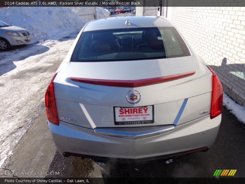 Radiant Silver Metallic / Morello Red/Jet Black 2014 Cadillac ATS 3.6L AWD