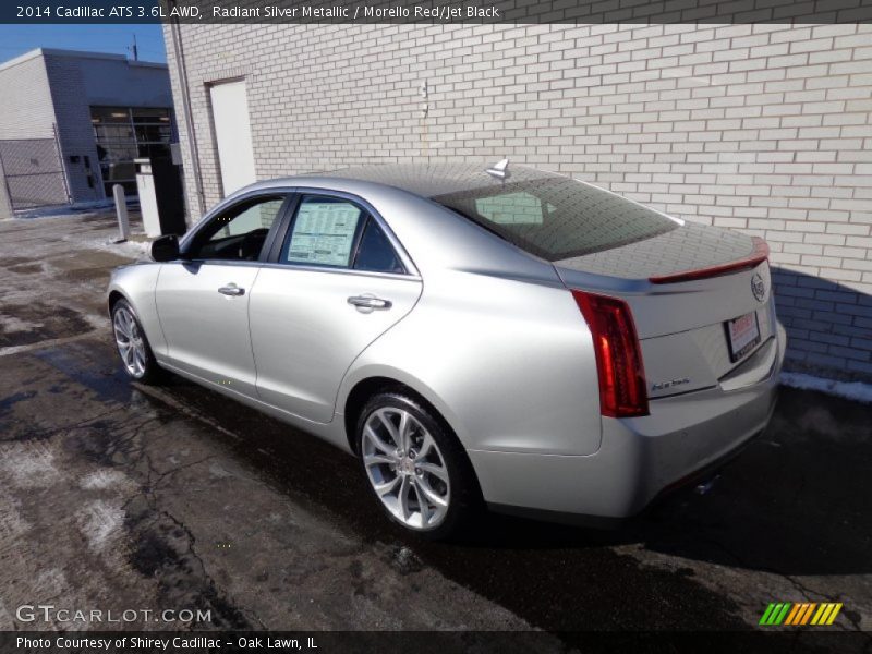 Radiant Silver Metallic / Morello Red/Jet Black 2014 Cadillac ATS 3.6L AWD