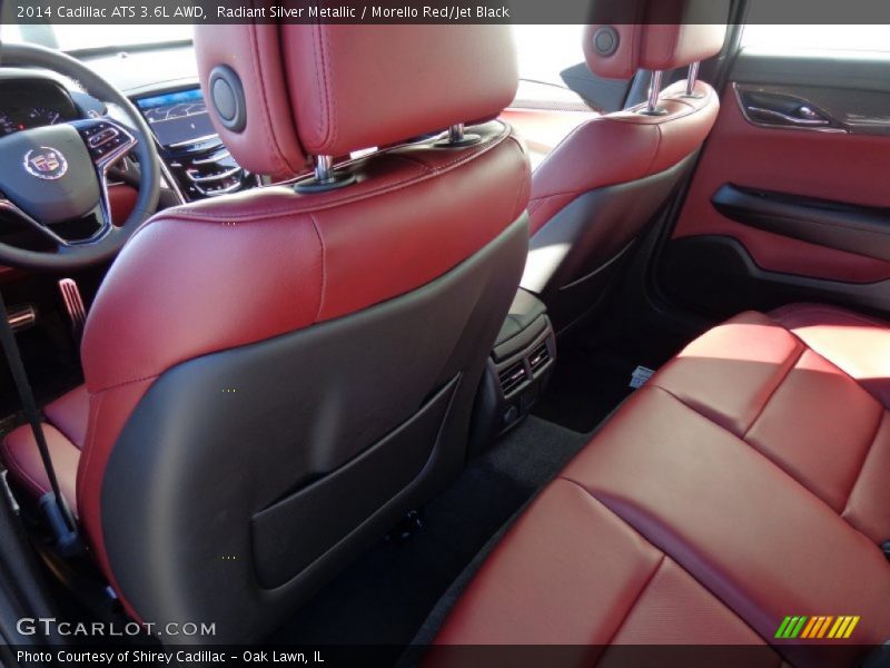 Radiant Silver Metallic / Morello Red/Jet Black 2014 Cadillac ATS 3.6L AWD