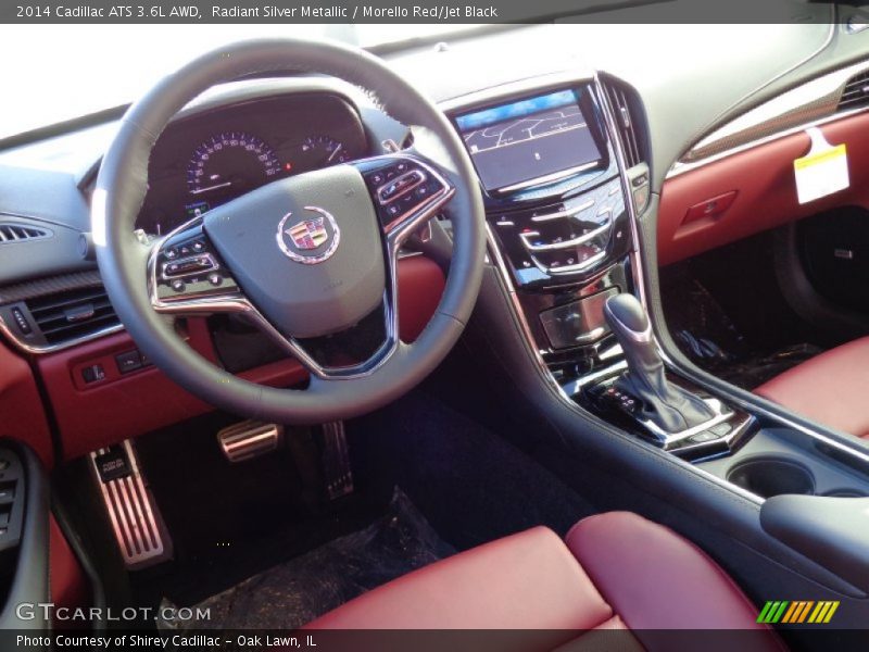 Radiant Silver Metallic / Morello Red/Jet Black 2014 Cadillac ATS 3.6L AWD