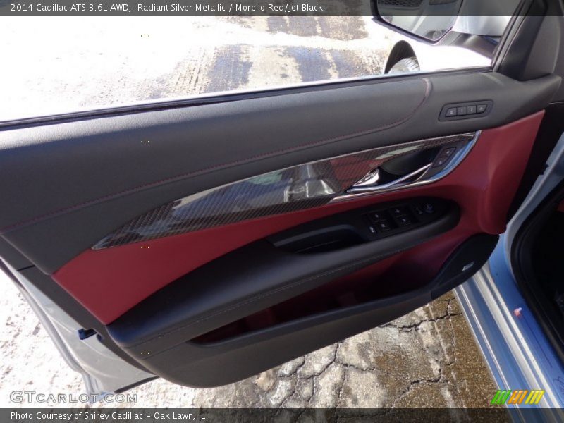 Radiant Silver Metallic / Morello Red/Jet Black 2014 Cadillac ATS 3.6L AWD