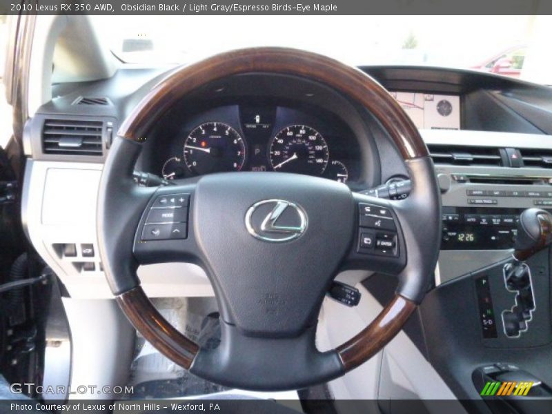 Obsidian Black / Light Gray/Espresso Birds-Eye Maple 2010 Lexus RX 350 AWD