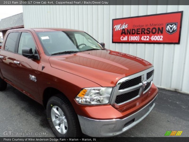 Copperhead Pearl / Black/Diesel Gray 2013 Ram 1500 SLT Crew Cab 4x4