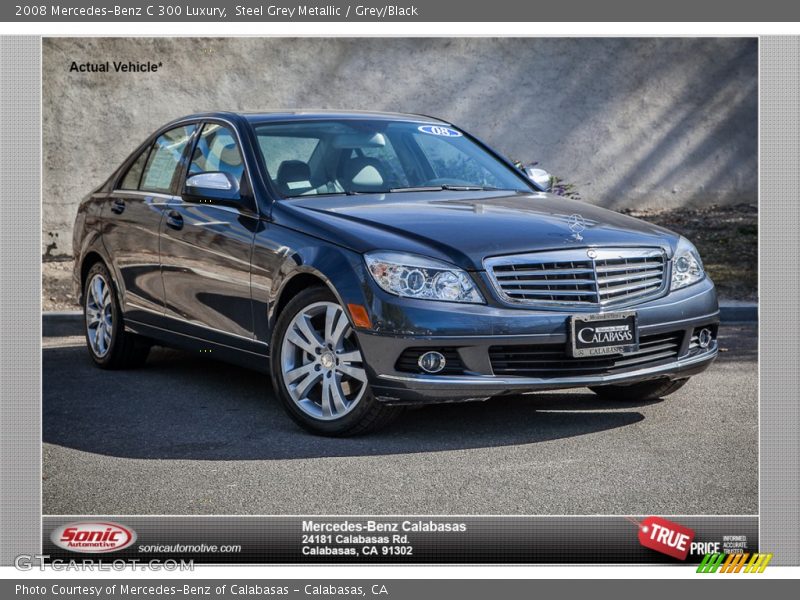 Steel Grey Metallic / Grey/Black 2008 Mercedes-Benz C 300 Luxury